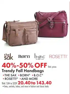 Boscov's Fall handbags offer