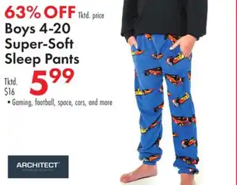 Boscov's Boys 4-20 super-soft sleep pants offer