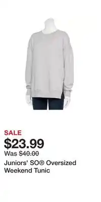 Kohl's Juniors' so oversized weekend tunic offer