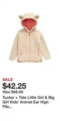 Nordstrom Tucker + tate little girl & big girl kids' animal ear high pile fleece jacket offer