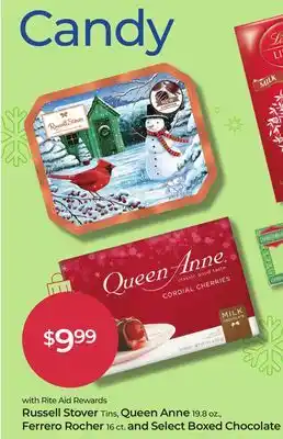 Rite Aid Russell stover, queen anne, ferrero rocher, and select boxed chocolate offer