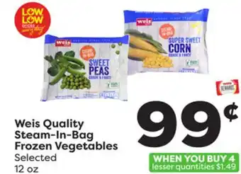 Weis Markets Weis quality steam-in-bag frozen vegetables offer