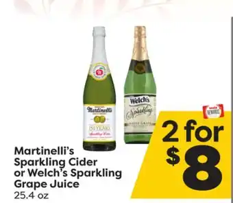 Weis Markets Martinelli's sparkling cider or welch's sparkling grape juice offer