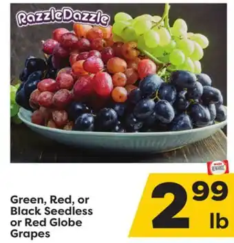Weis Markets Green, red, or black seedless or red globe grapes offer