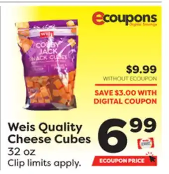 Weis Markets Weis quality cheese cubes offer