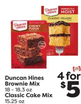 Weis Markets Duncan hines brownie mix 18-18.3 oz classic cake mix 15.25 oz offer