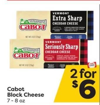 Weis Markets Cabot block cheese offer