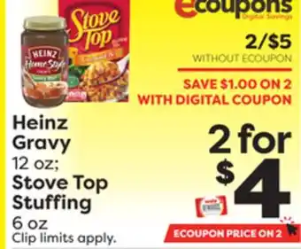 Weis Markets Heinz gravy 12 oz stove top stuffing 6 oz offer
