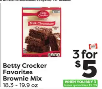 Weis Markets Betty crocker favorites brownie mix offer