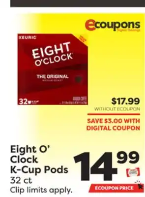 Weis Markets Eight o'clock k-cup pods offer