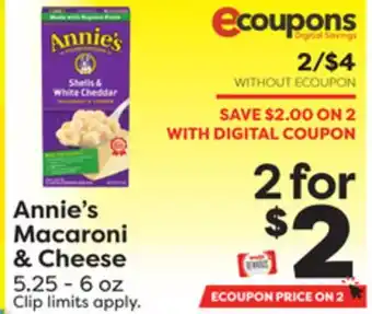 Weis Markets Annie's macaroni & cheese offer