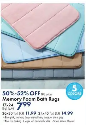 Boscov's Memory foam bath rugs offer