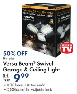 Boscov's Versa beam swivel garage & ceiling light offer