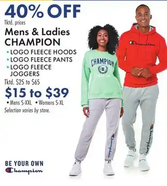 Boscov's Mens & ladies champion offer