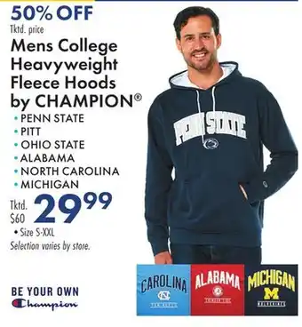 Boscov's Mens college heavyweight fleece hoods offer
