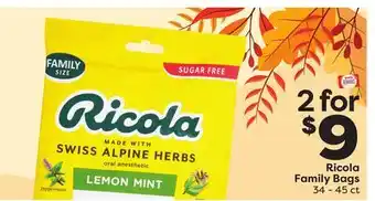 Weis Markets Ricola family bags offer