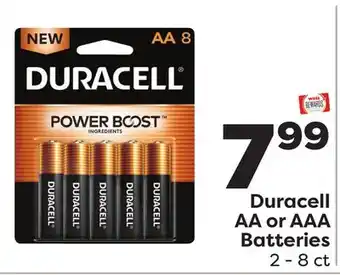 Weis Markets Duracell aa or aaa batteries offer