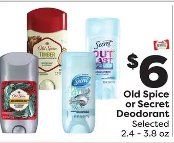Weis Markets Old spice or secret deodorant offer