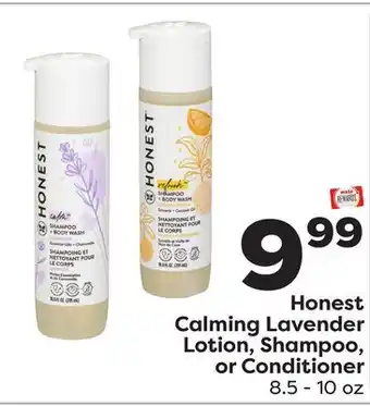 Weis Markets Honest calming lavender lotion, shampoo, or conditioner offer