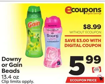 Weis Markets Downy or gain beads offer