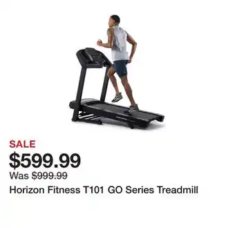Dick's Sporting Goods Horizon fitness t101 go series treadmill offer