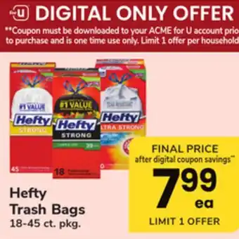 ACME Hefty trash bags offer