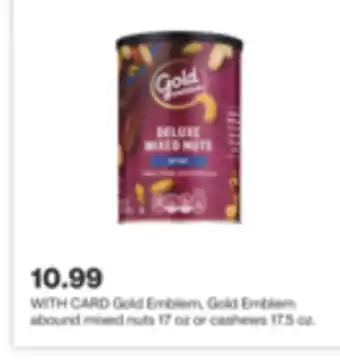 CVS Gold emblem, gold emblem abound mixed nuts 17 oz or cashews 17.5 oz offer