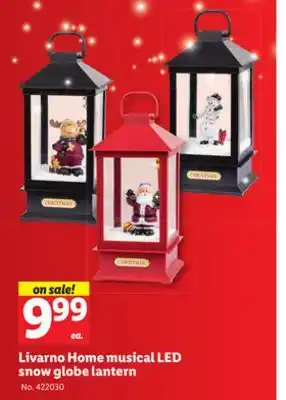 Lidl Livarno home musical led snow globe lantern offer