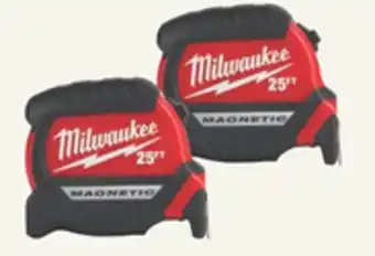 The Home Depot Milwaukee 2-pack 25' compact magnetic tape measure offer