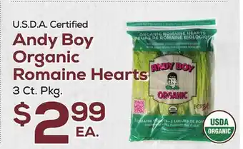 DeCicco & Sons Andy boy organic romaine hearts offer