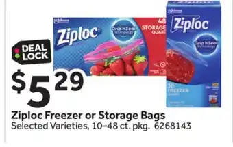 Stop&Shop Ziploc freezer or storage bags offer
