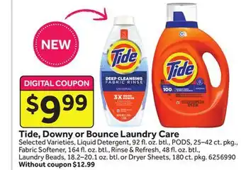 Stop&Shop Tide, downy or bounce laundry care offer