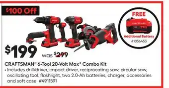 Lowe's 6-tool 20-volt max combo kit offer