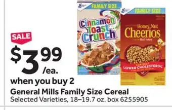 Stop&Shop General mills family size cereal offer