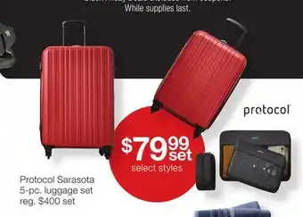 JC Penney Protocol sarasota 5-pc. luggage set offer