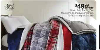 JC Penney North pole trading co. faux-mink-to-sherpa comforters offer