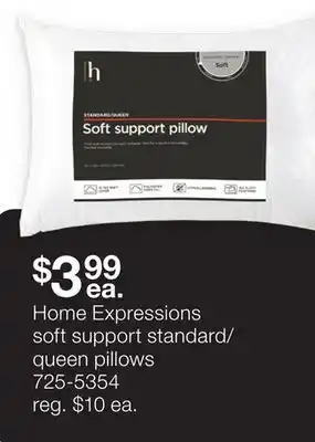 JC Penney Home expressions soft support standard/ queen pillows offer