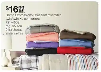 JC Penney Home expressions ultra soft reversible twin/twin xl comforters offer