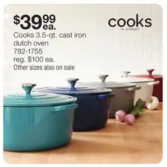 JC Penney Cooks 3.5-qt. cast iron dutch oven offer