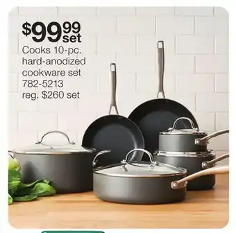 JC Penney Cooks 10-pc. hard-anodized cookware set offer