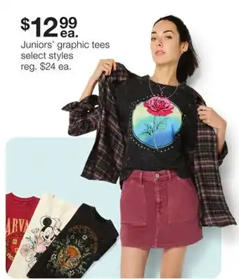 JC Penney Juniors' graphic tees offer