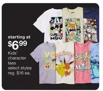 JC Penney Kids' character tees offer