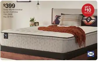 JC Penney Sealy myrtle eurotop queen mattress offer