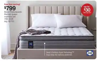JC Penney Sealy posturepedic retford queen mattress set offer