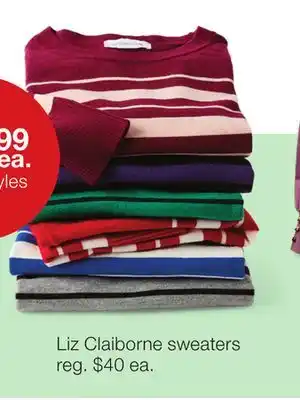 JC Penney Liz claiborne sweaters offer