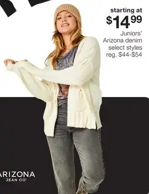 JC Penney Juniors' arizona denim offer