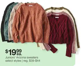 JC Penney Juniors' arizona sweaters offer