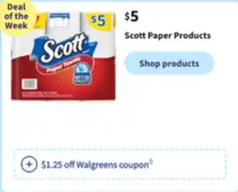 Walgreens Scott paper products offer