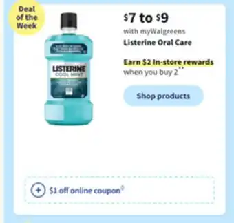 Walgreens Listerine oral care offer