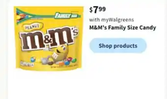 Walgreens M&m's family size candy offer